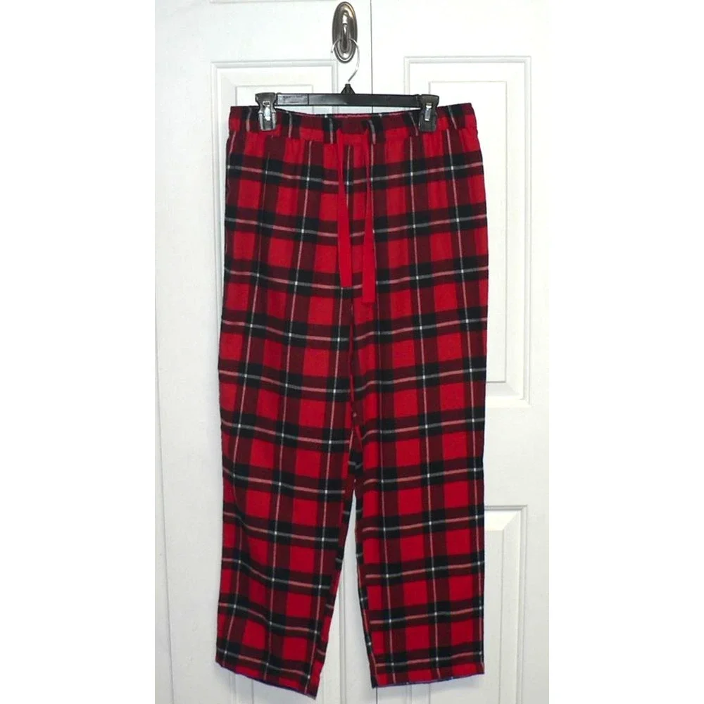 Men's Rachel Parcell Flannel Pajamas Pants in Red Buffalo Check Medium‎